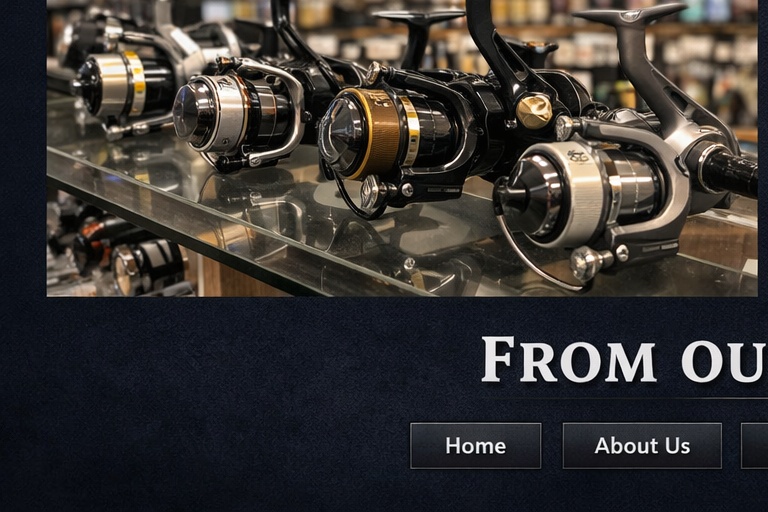 Spinning reels close up